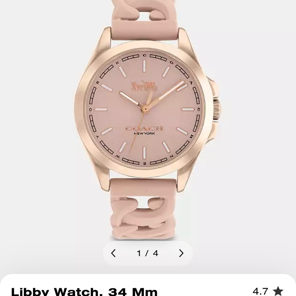 Coach Women's Pink  and Gold Watch
